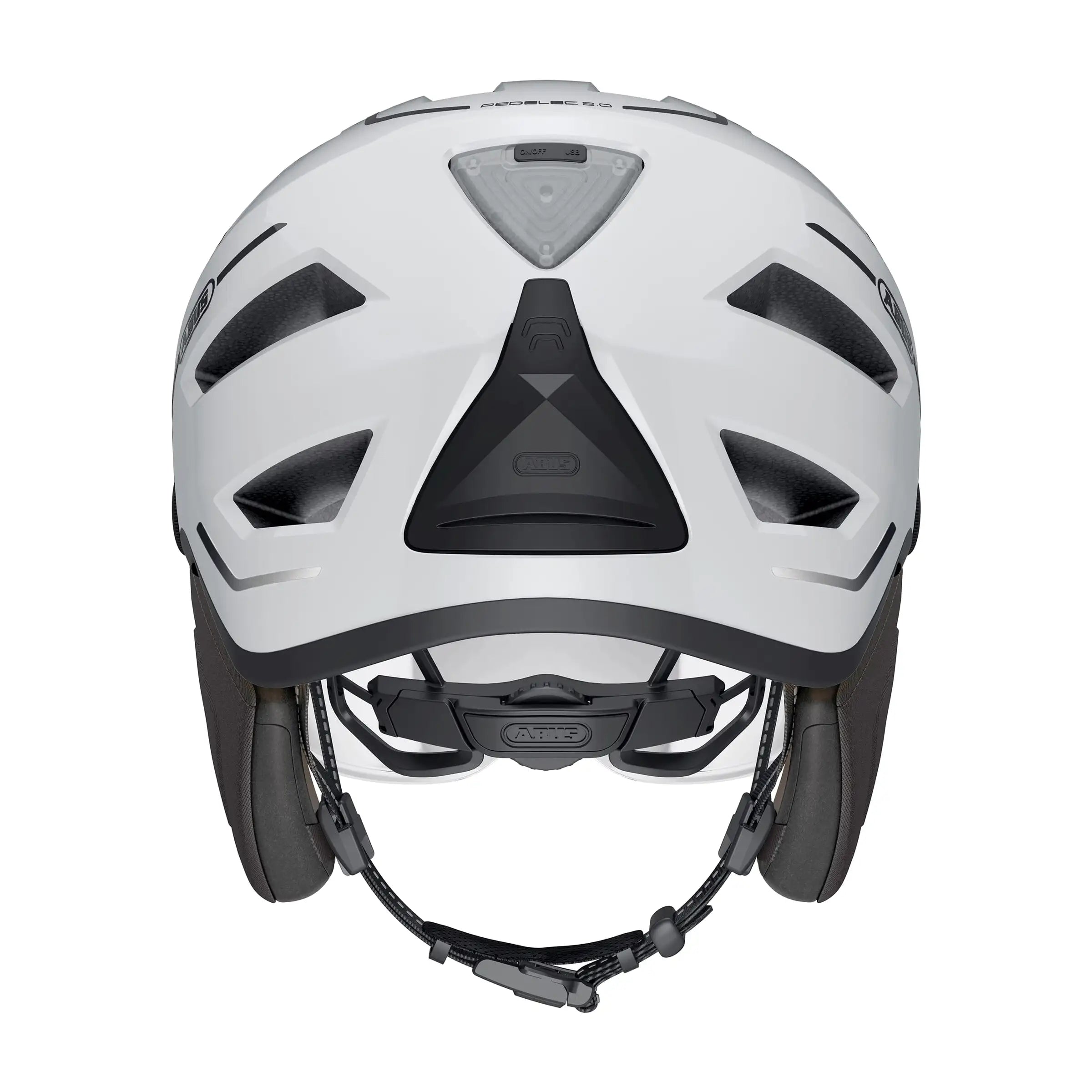 Abus Speed Pedelec helm met regenkap en oplaadbare lamp, lichte fietshelm voor speed pedelecs, geschikt voor veilig en comfortabel rijden