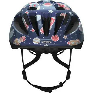 Abus Smooty 2.0 kinderfietshelm met afgevlakt achterhoofd en draaiknop, roze en witte kleur, veilig en comfortabel voor kinderen