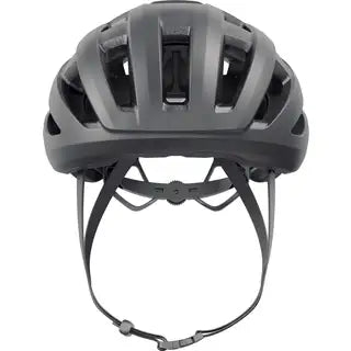 Abus Powerdome Mips racefiets helm met Italiaanse fabricage, zwarte kleur, aerodynamisch ontwerp en Mips veiligheidstechnologie.