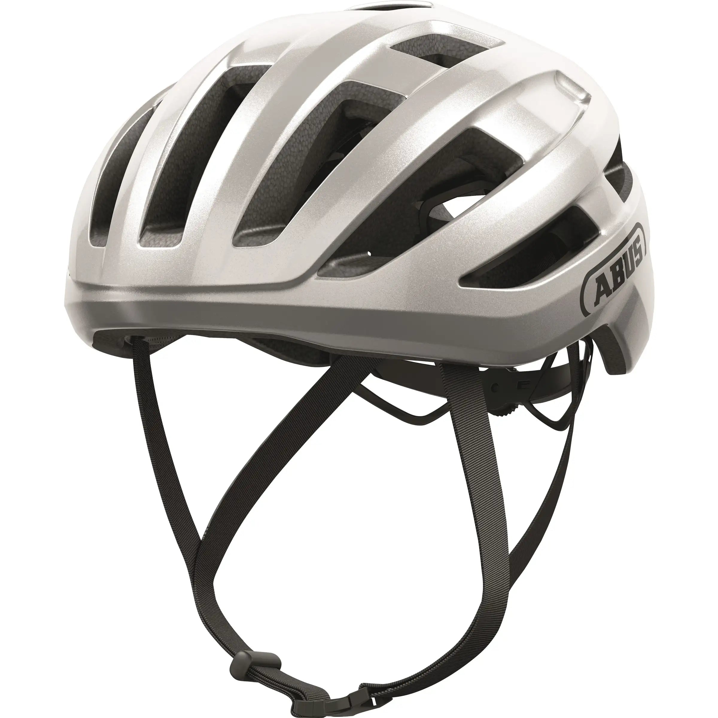 Abus racefietshelm Powerdome met ventilatiegaten en zoom-ace sluiting, gemaakt in Italië, geschikt voor wielrenners.