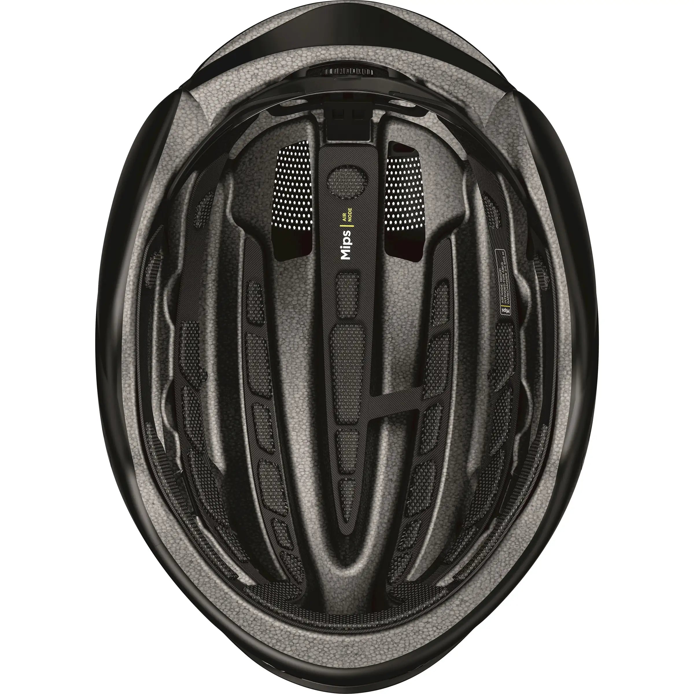 Abus Gamechanger 2.0 Mips racefietshelm met aerodynamisch ontwerp en ventilatieopeningen, zwartkleurige fietshelm op model.