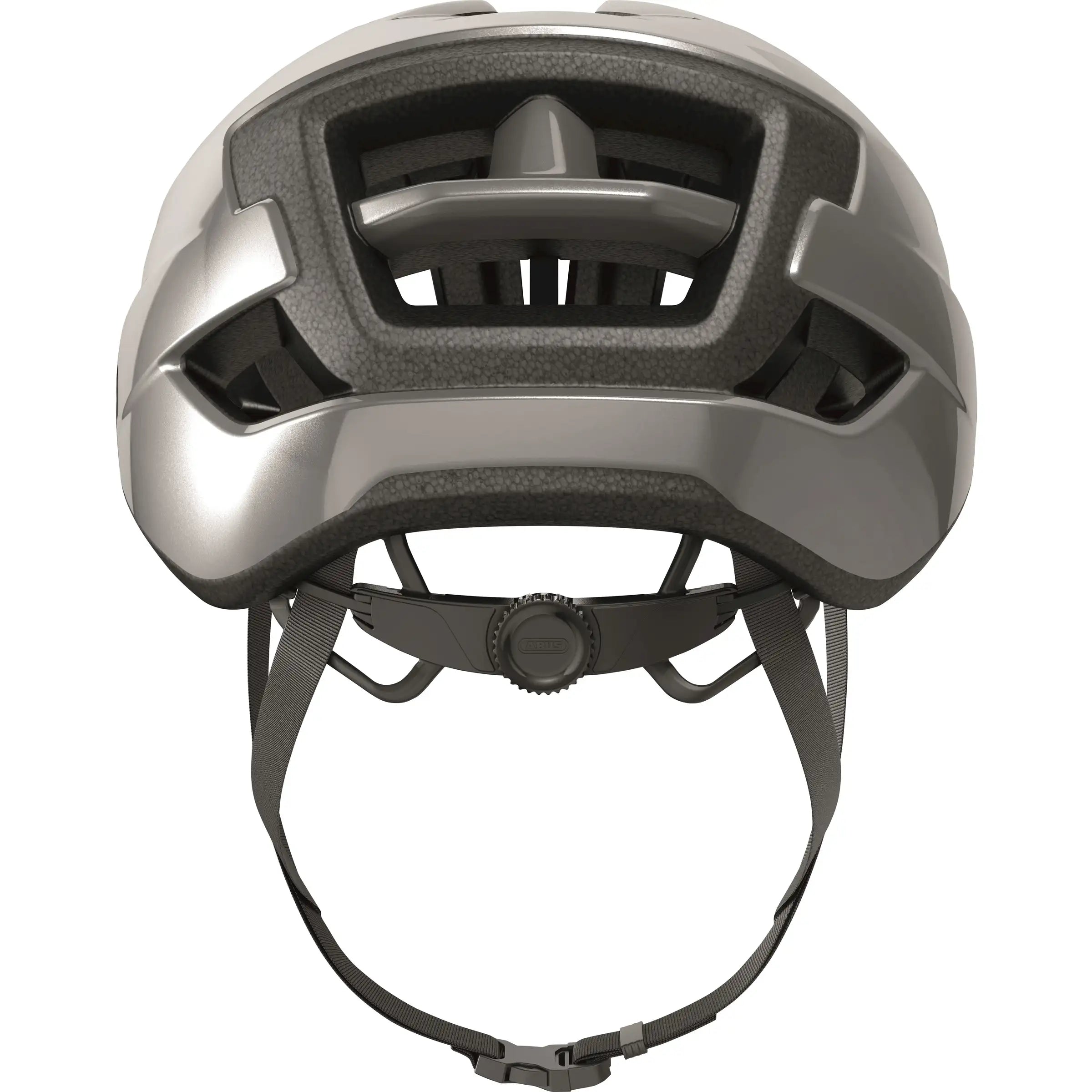 Abus Wingback racefietshelm in zwart met aerodynamisch ontwerp en verstelbare ventilatieopeningen.