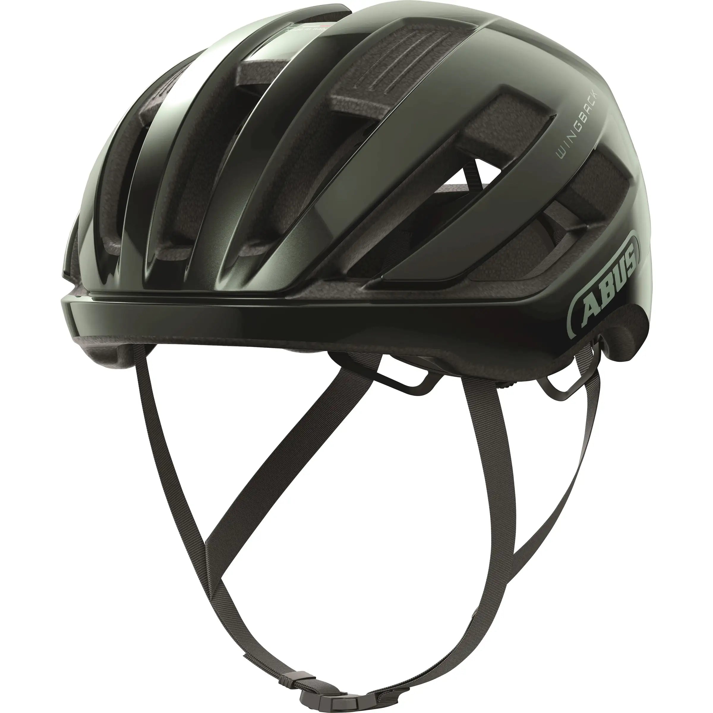 Abus Wingback racefietshelm met aerodynamisch ontwerp en verstelbare ventilatieopeningen, geschikt voor wielrenners