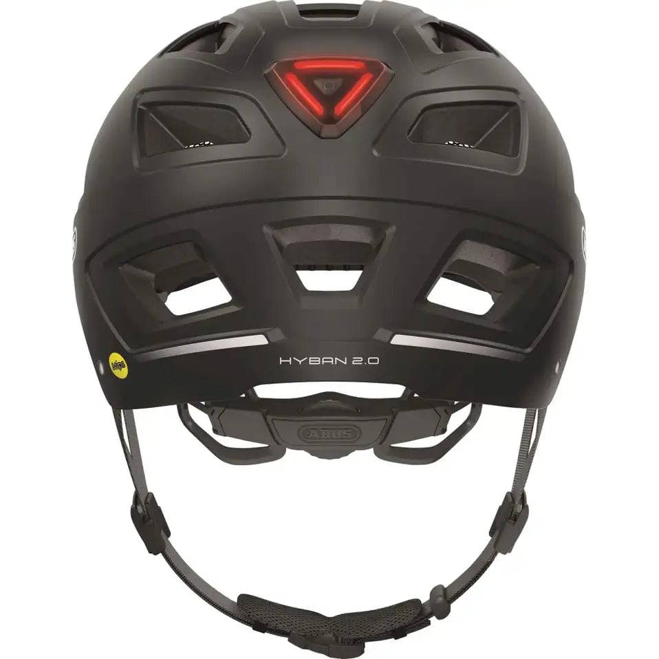 Abus Hyban 2.0 speed pedelec fietshelm met geïntegreerd LED-achterlicht en MIPS veiligheidsysteem, zwart.