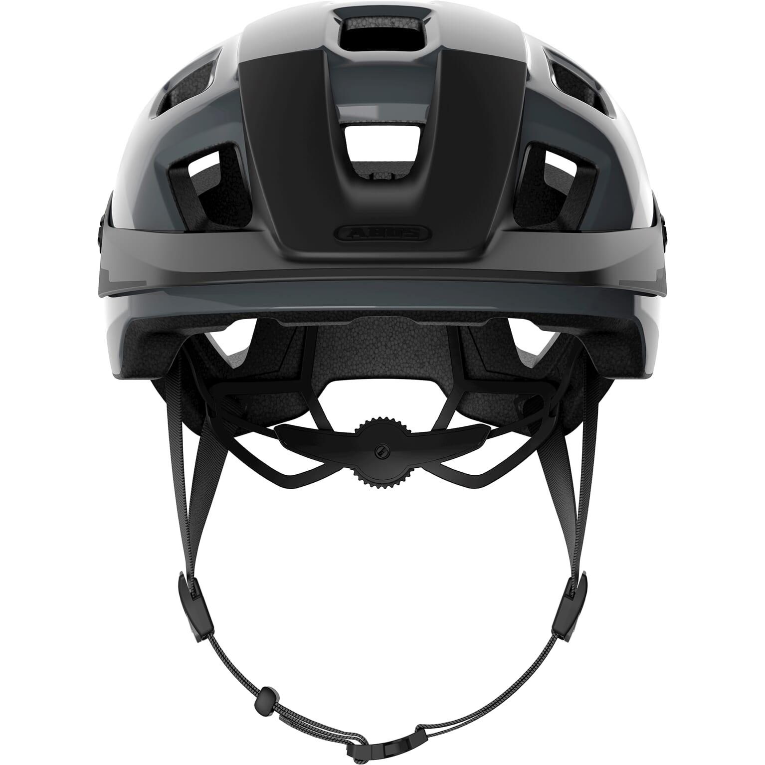 Abus Motrip MTB fietshelm in grijs met diepe pasvorm, veiligheid en comfort voor mountainbiken.