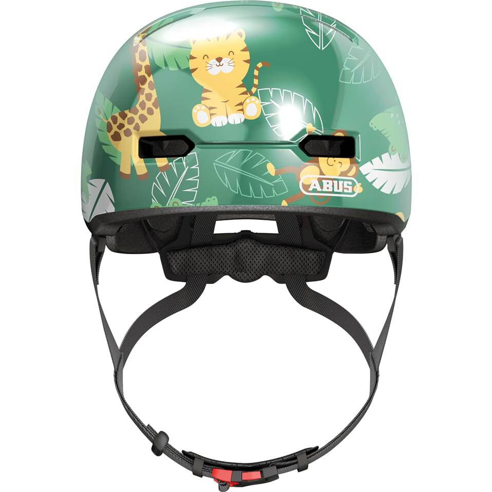 Abus Skurb Kid skaterstijl fietshelm voor kinderen, in-mold constructie met kleurrijk ontwerp en verstelbare strap.
