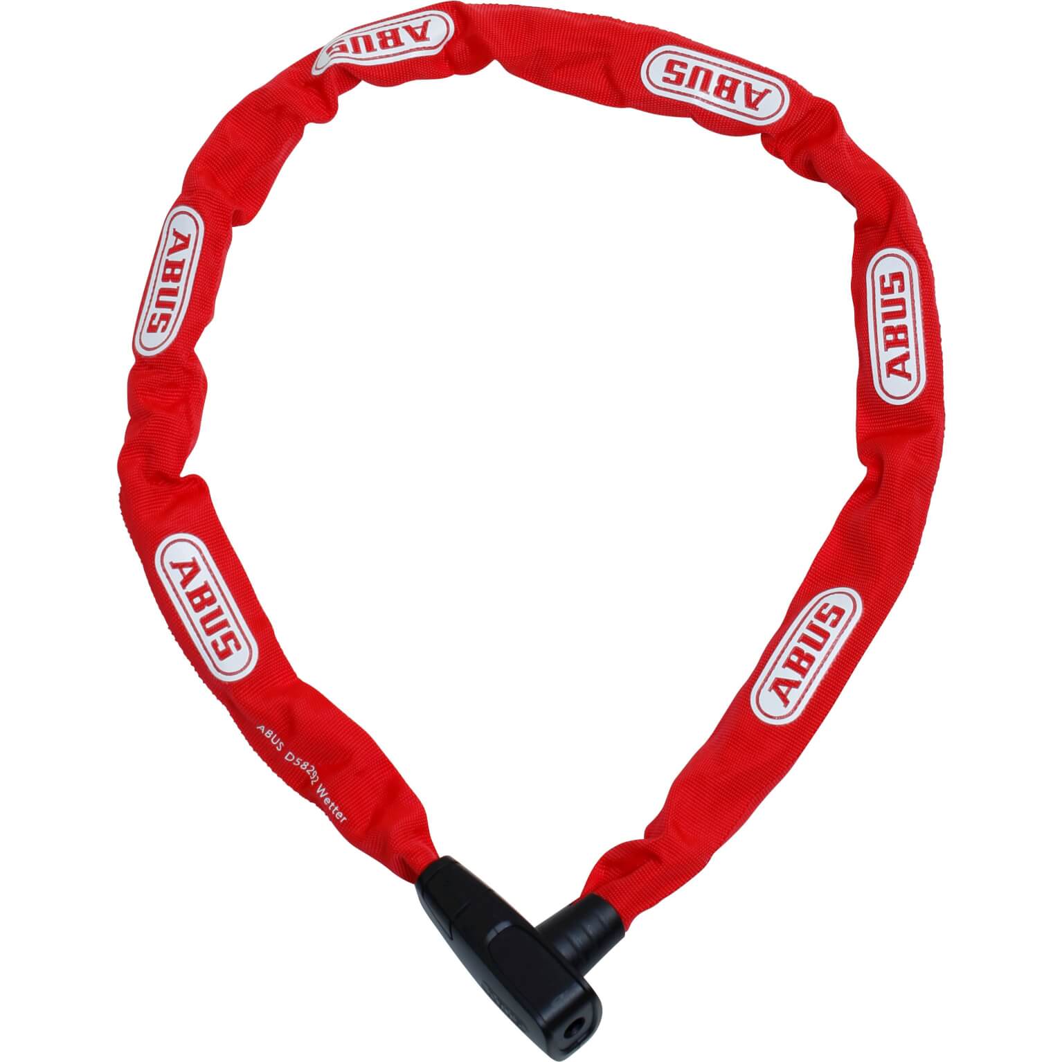 Abus CityChain 6800 kettingslot, 110cm x 6mm, rood, stevig fietsslot met ketting voor stadsfietsen en beveiliging