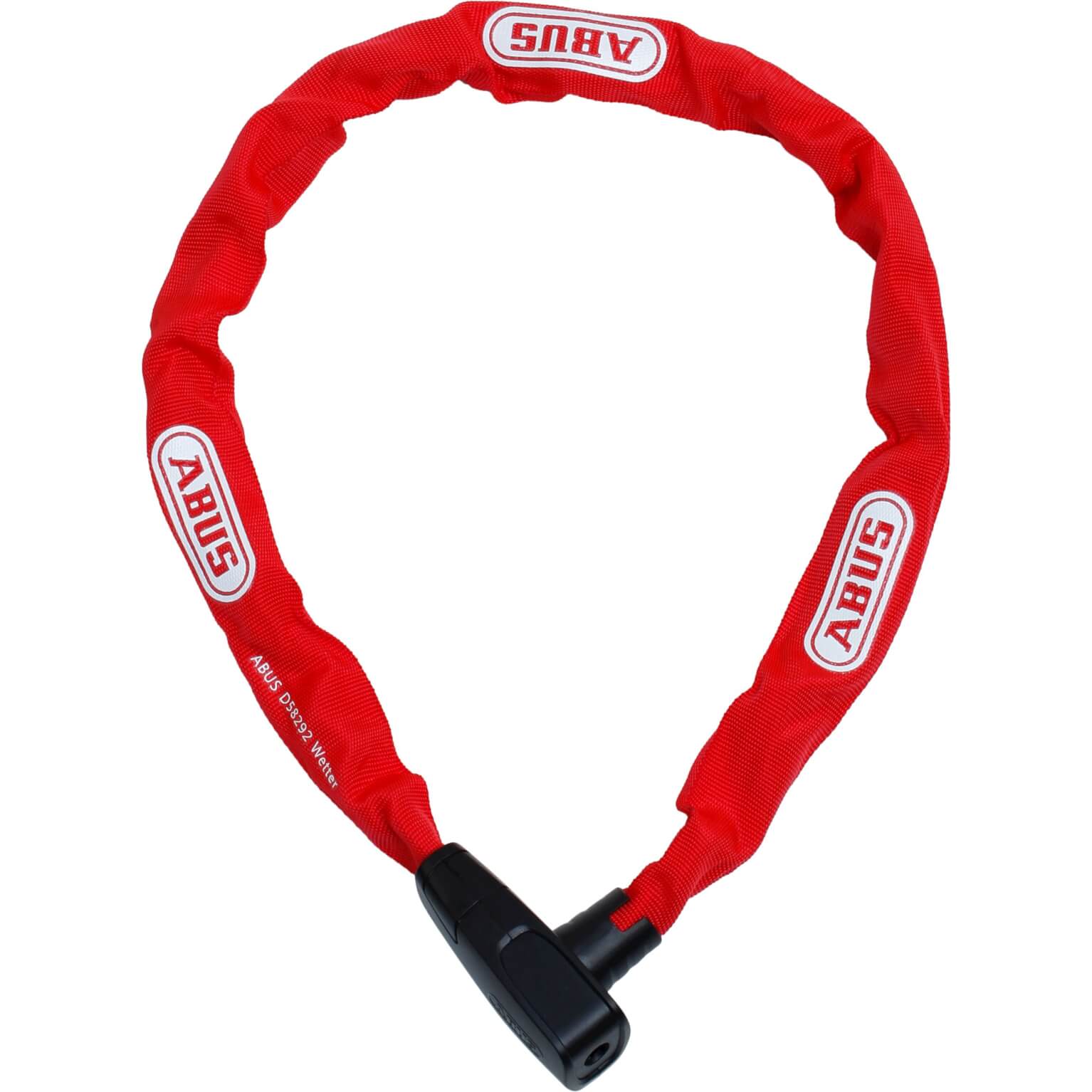 Abus CityChain 6800 kettingslot, 85cm lang en 6mm dik, rood, voor stadsfietsen en beveiliging