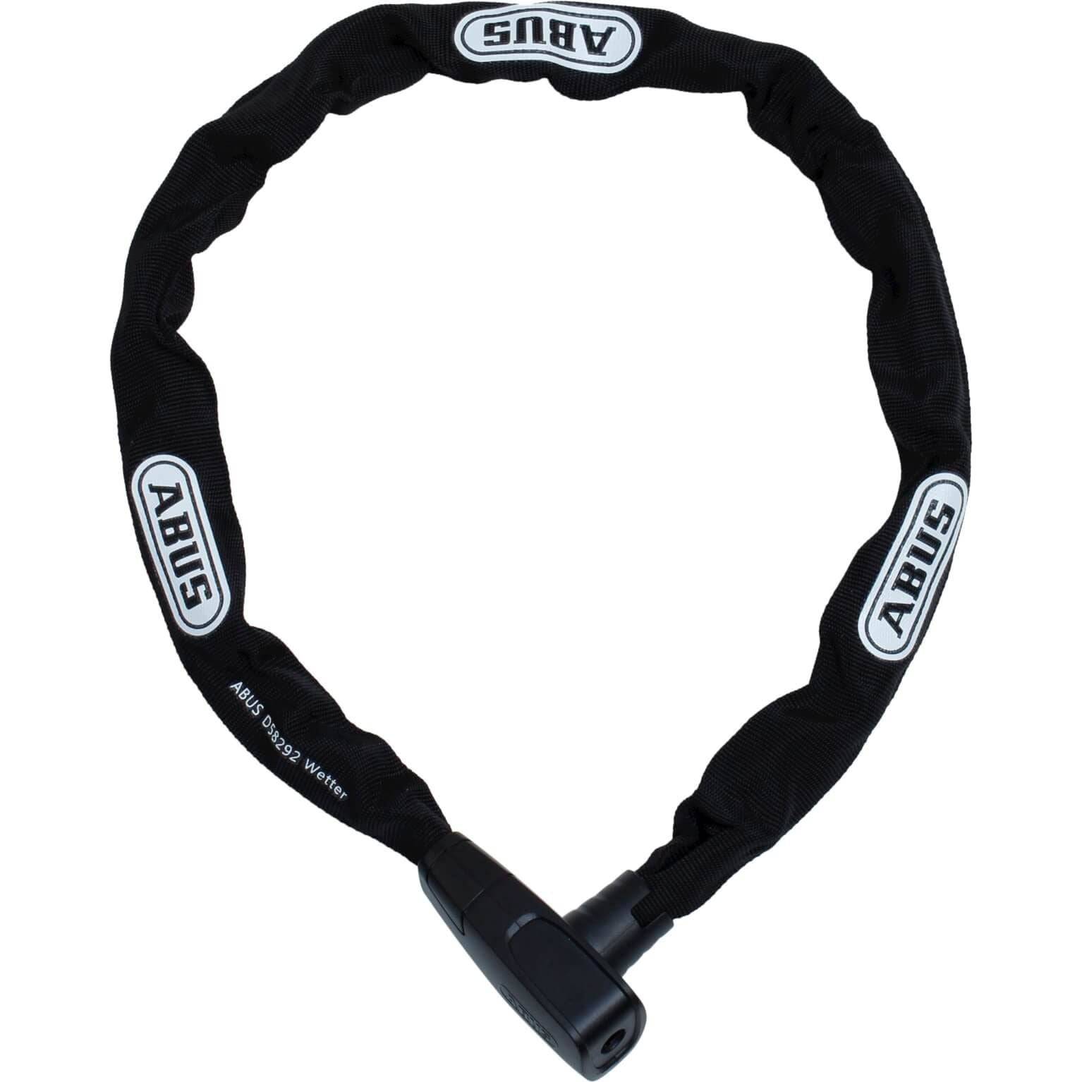 Zwart Abus CityChain 6800 kettingslot, 85cm lang en 6mm dik, voor fietsbeveiliging en diefstalpreventie