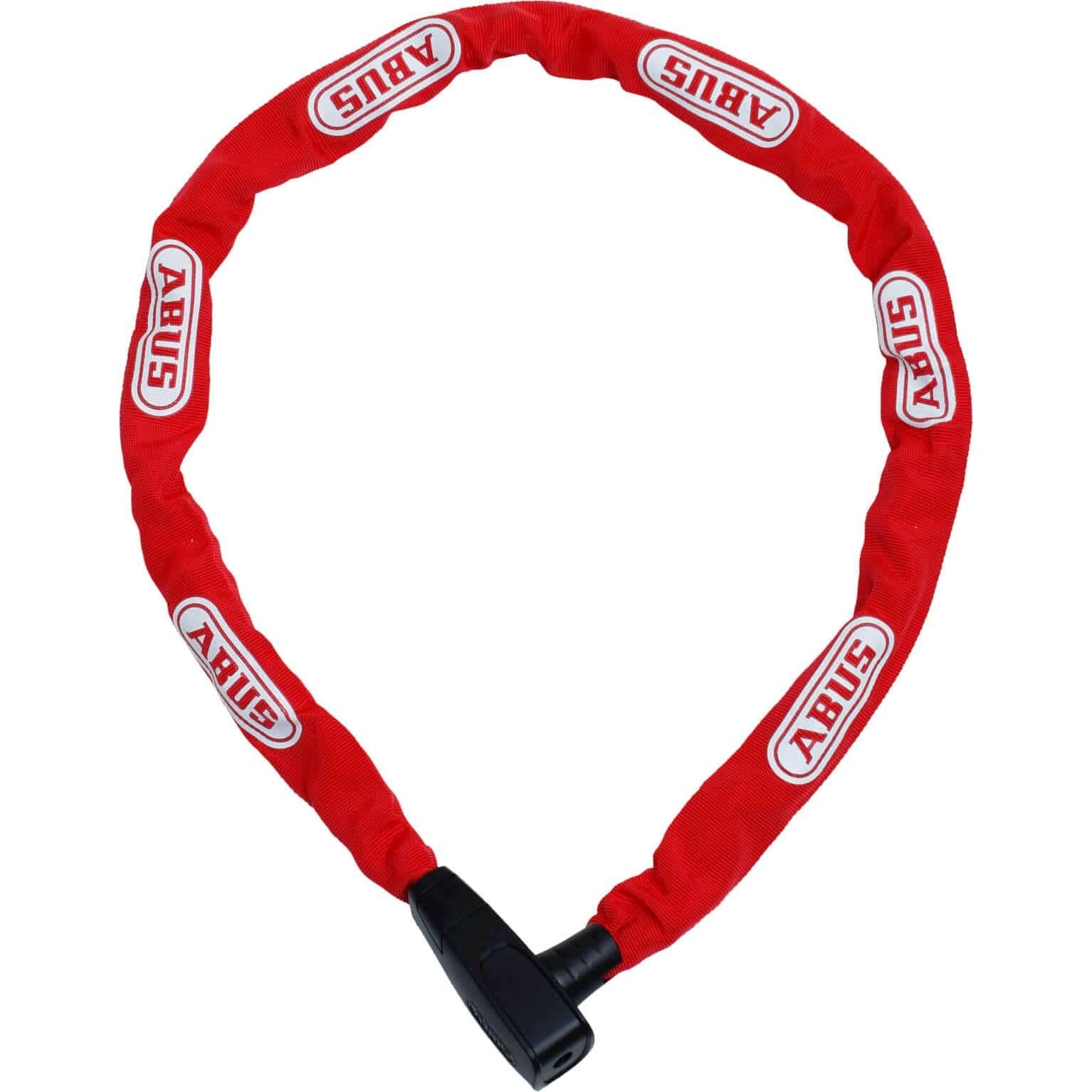 Abus Citychain 8800 kettingslot, 95 cm lang en 7 mm dik, rood, stevig fietsslot voor stadsfietsen en beveiliging