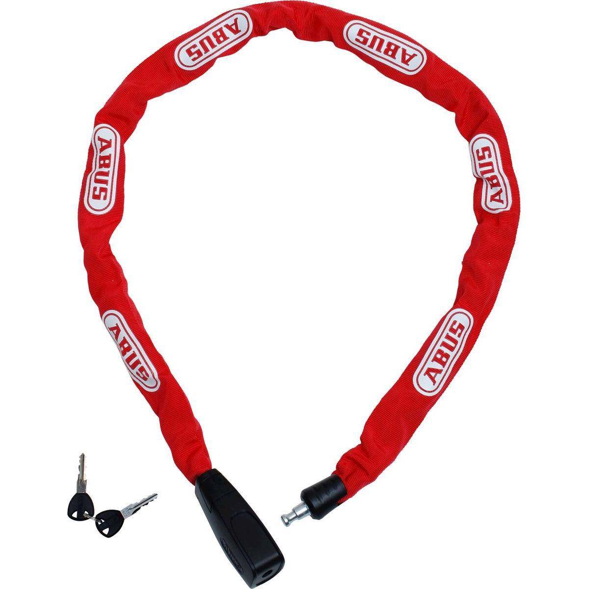 Abus Citychain 8800 kettingslot, 95 cm lang en 7 mm dik, rood, stevig fietsslot voor stadsgebruik