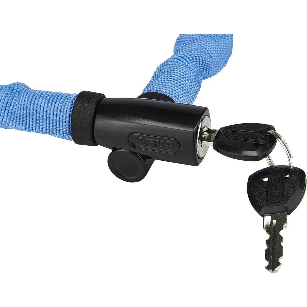 Abus Steel-O-Chain 4804K kettingslot, 75 cm lang, 4 mm dik, in blauw voor fietsbeveiliging