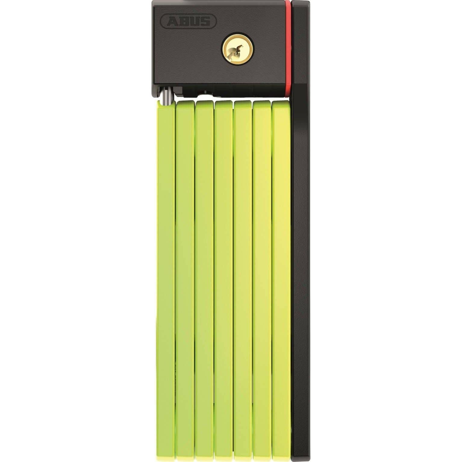 Abus Vouwslot uGrip Bordo Big 5700, limegroen, 100 cm lang, stevig fietsslot met vouwmechanisme voor extra beveiliging.