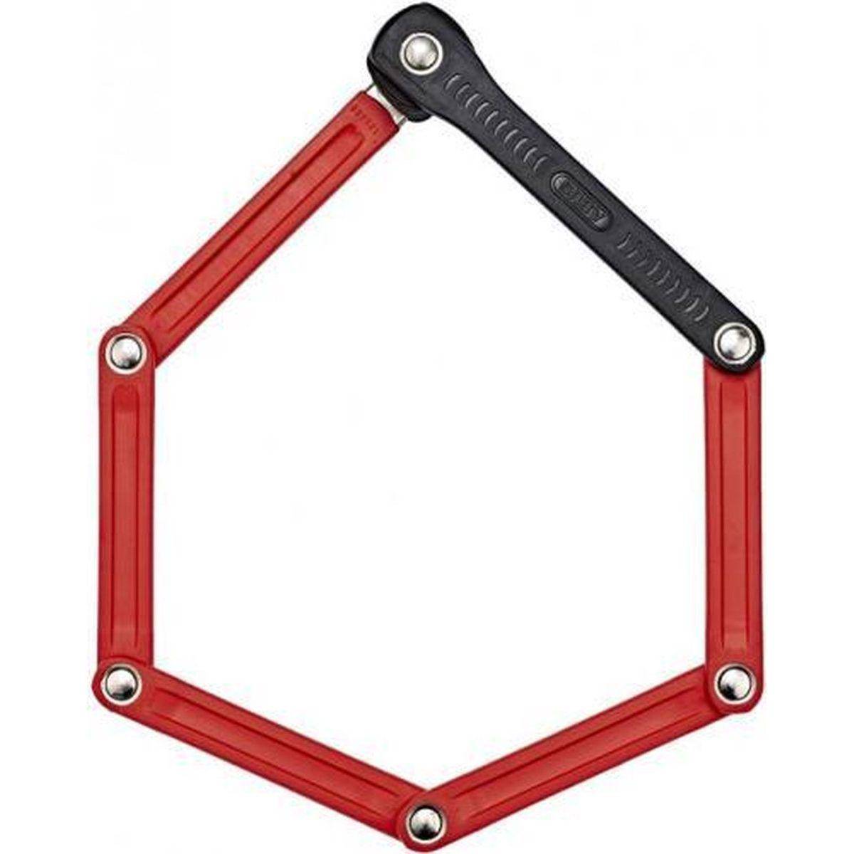 Abus Bordo Lite Mini 6055/60 vouwslot van 60 cm in rood, compact en stevig fietsslot voor beveiliging.