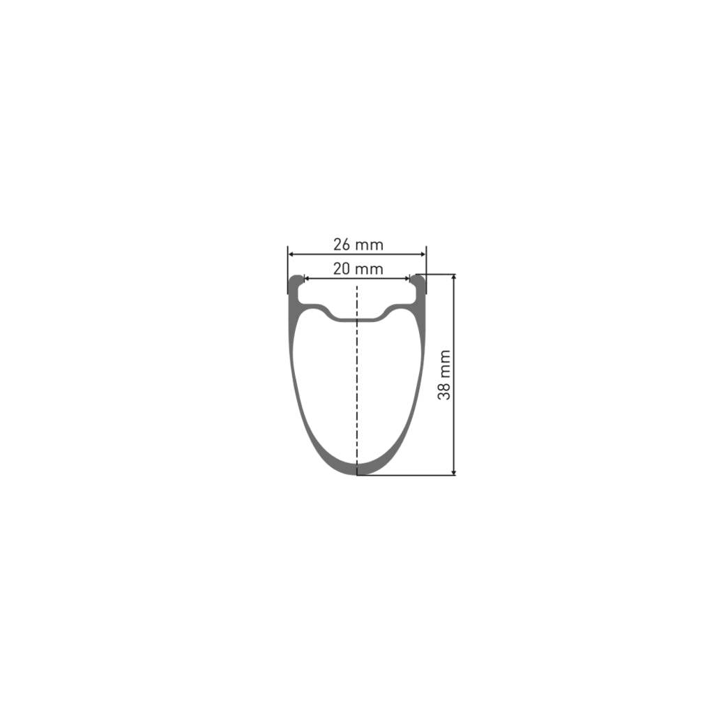 Achterwiel 28" DT Swiss ARC1100 Dicut 38 DB SH 10/11V Disc CL Carbon Zwart - Le coq wielerartikelen