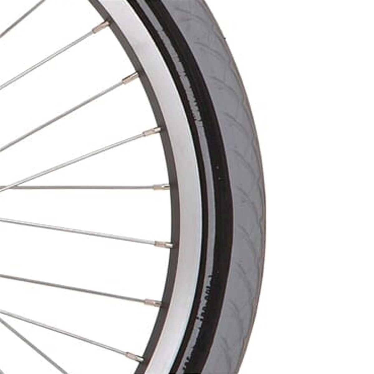 Alpina stadsfiets buitenband 22 x 1.75, robuuste rubber band voor stadsfietsen, zichtbaar met profiel en merknaam.