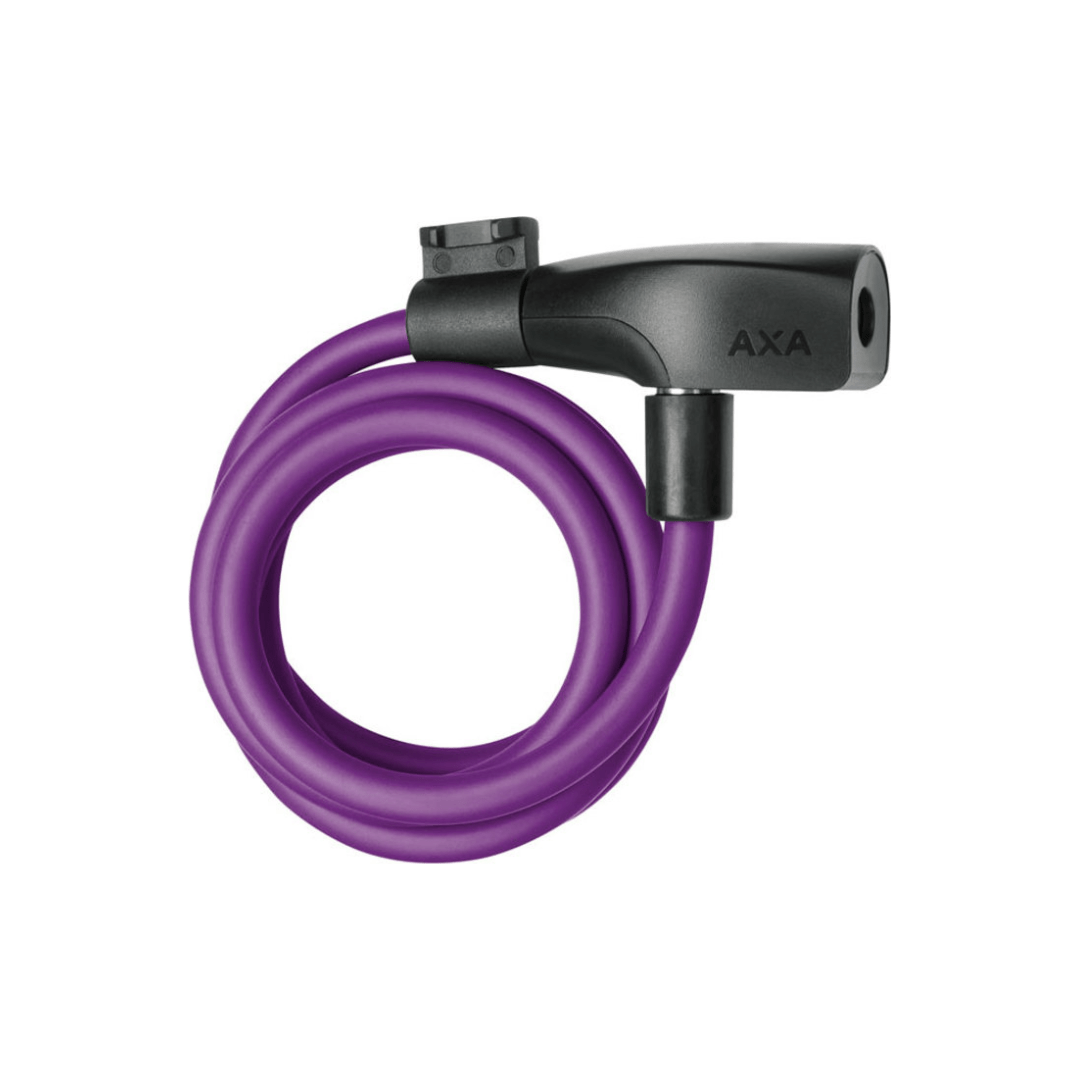 Axa Resolute 8-120 kabelslot van 120 cm lang met Ø8 mm, zwart kunststof beveiligingskabel voor fietsen en apparatuur.