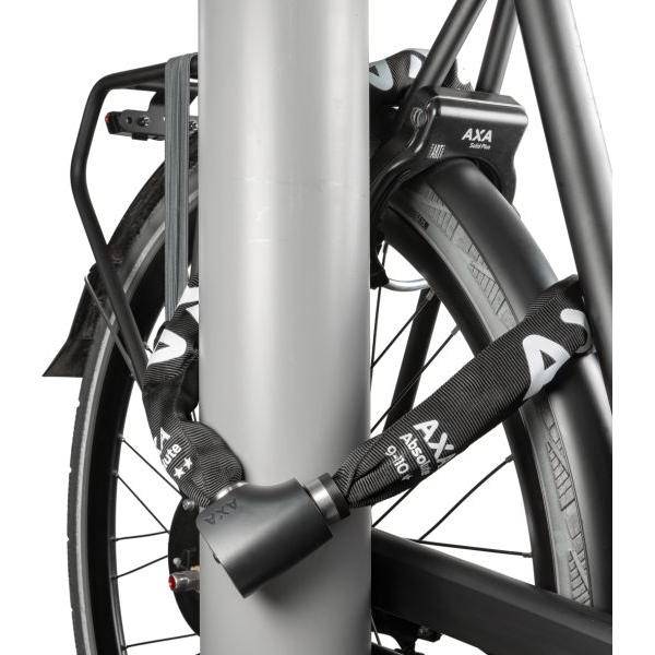 Axa Kettingslot Absolute 9-90 Met Polyester Hoes - Zwart - Le coq wielerartikelen