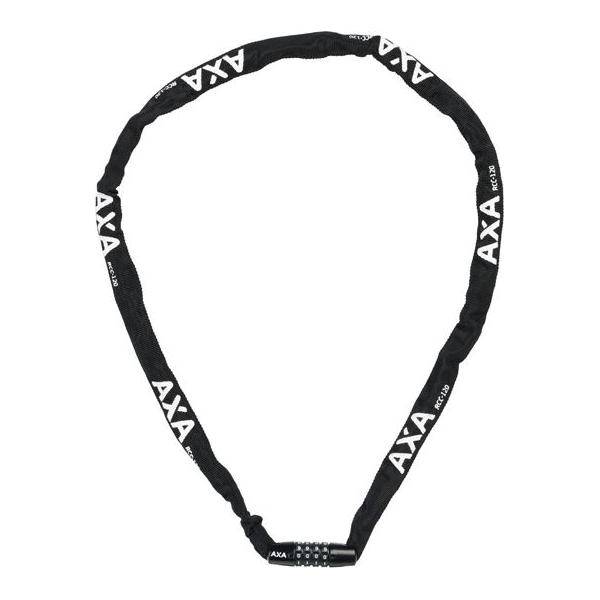 Axa Rigid RCC Kettingslot 120 cm met cijferslot en polyester hoes, stevig kettingslot voor fietsbeveiliging