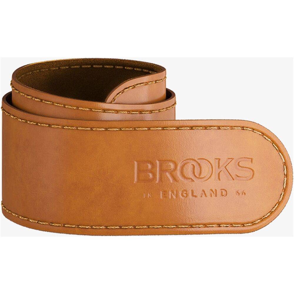Brooks leren broekklem met verstelbare riem en stevige constructie, geschikt voor professionele boogschutters.