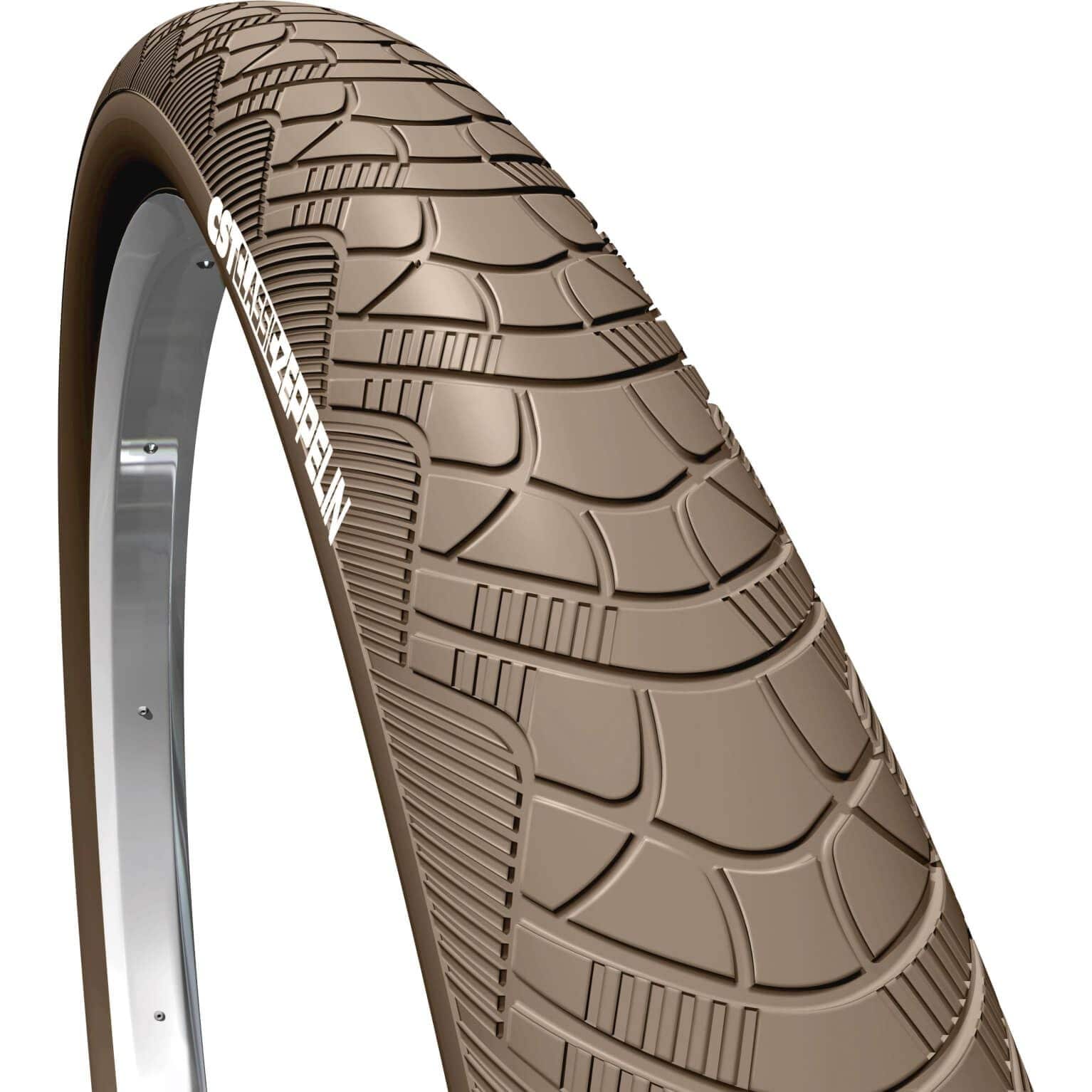CST Zeppelin Xl25 stadsfietsband 28x2.00 (50-622) met zwarte draad voor stadsfietsen, zichtbare bandpatroon en zijwand.