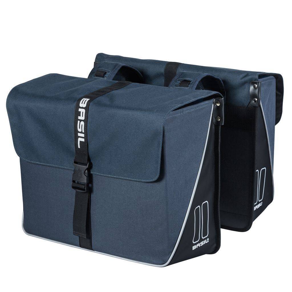 Basil Dubbele Fietstas Forte 35 Liter 41 X 15 X 34 Cm - Marineblauw / Zwart - Le coq wielerartikelen