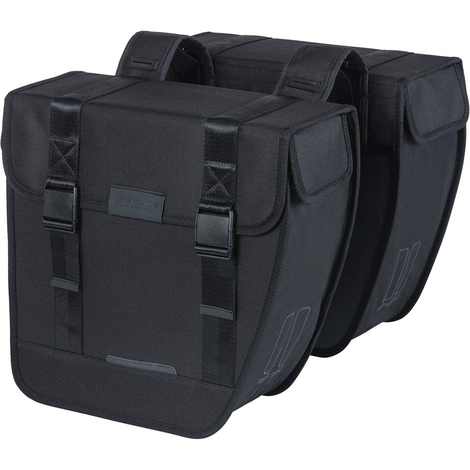 Basil Dubbele Fietstas Tour Double 28 Liter 34 X 14 X 34 Cm - Zwart - Le coq wielerartikelen