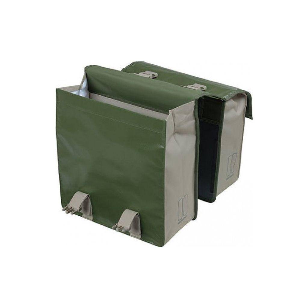 Basil Dubbele Fietstas Urban Load 48-53 Liter 40 X 17 X 46 Cm - Moss Groen/Zand - Le coq wielerartikelen