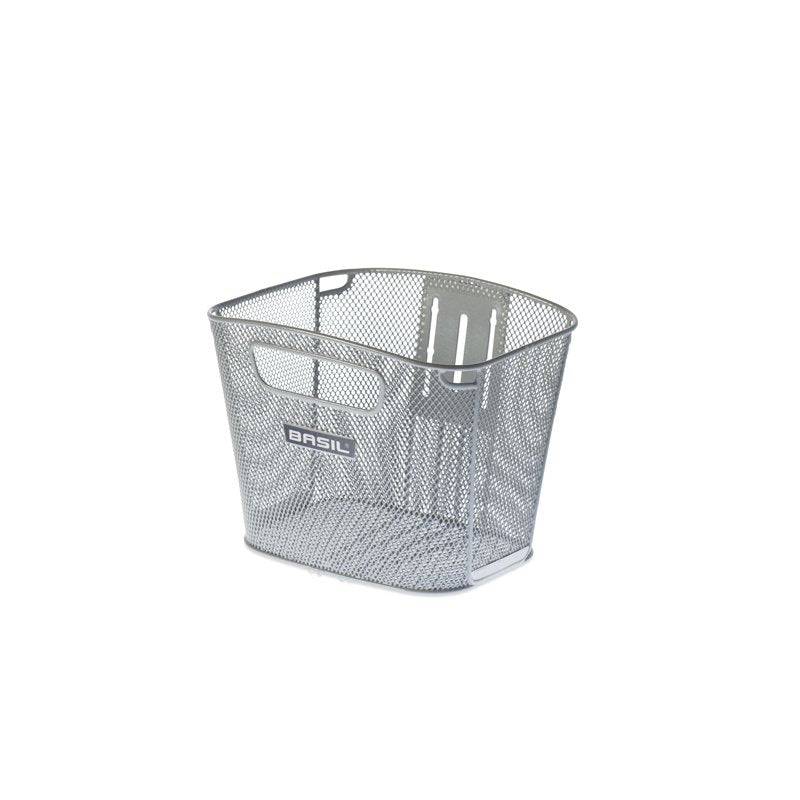 Basil Fietsmand Bold Front Fm - Zilver - Le coq wielerartikelen