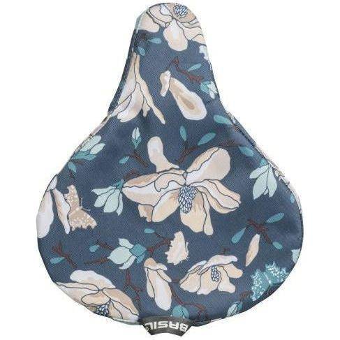 Basil zadeldek Magnolia in groenblauw, 28x24x1 cm, zachte zadelhoes voor fietscomfort en beschermend gebruik.