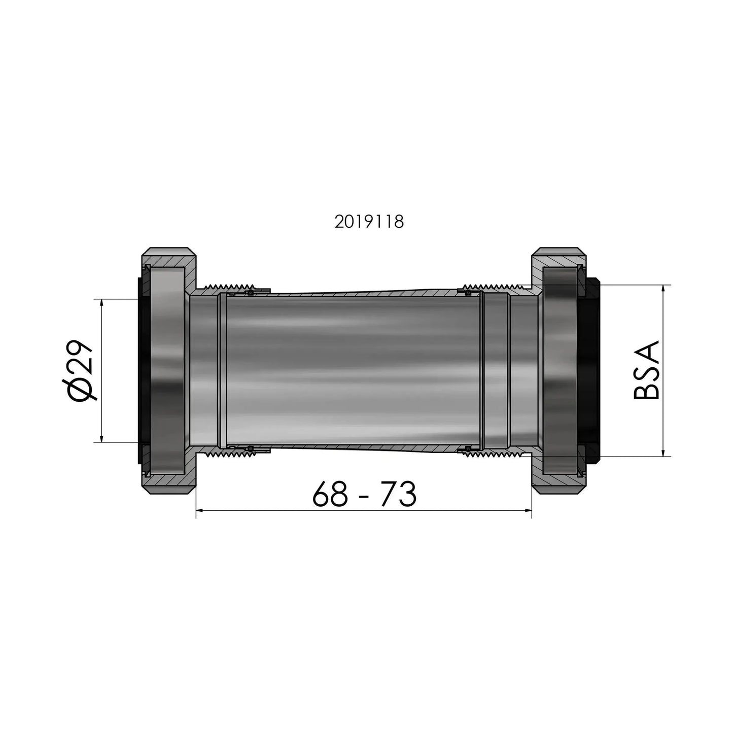 Elvedes Trapas Sram Dub Bsa Voor Race / Mtb - Le Coq Wielerartikelen