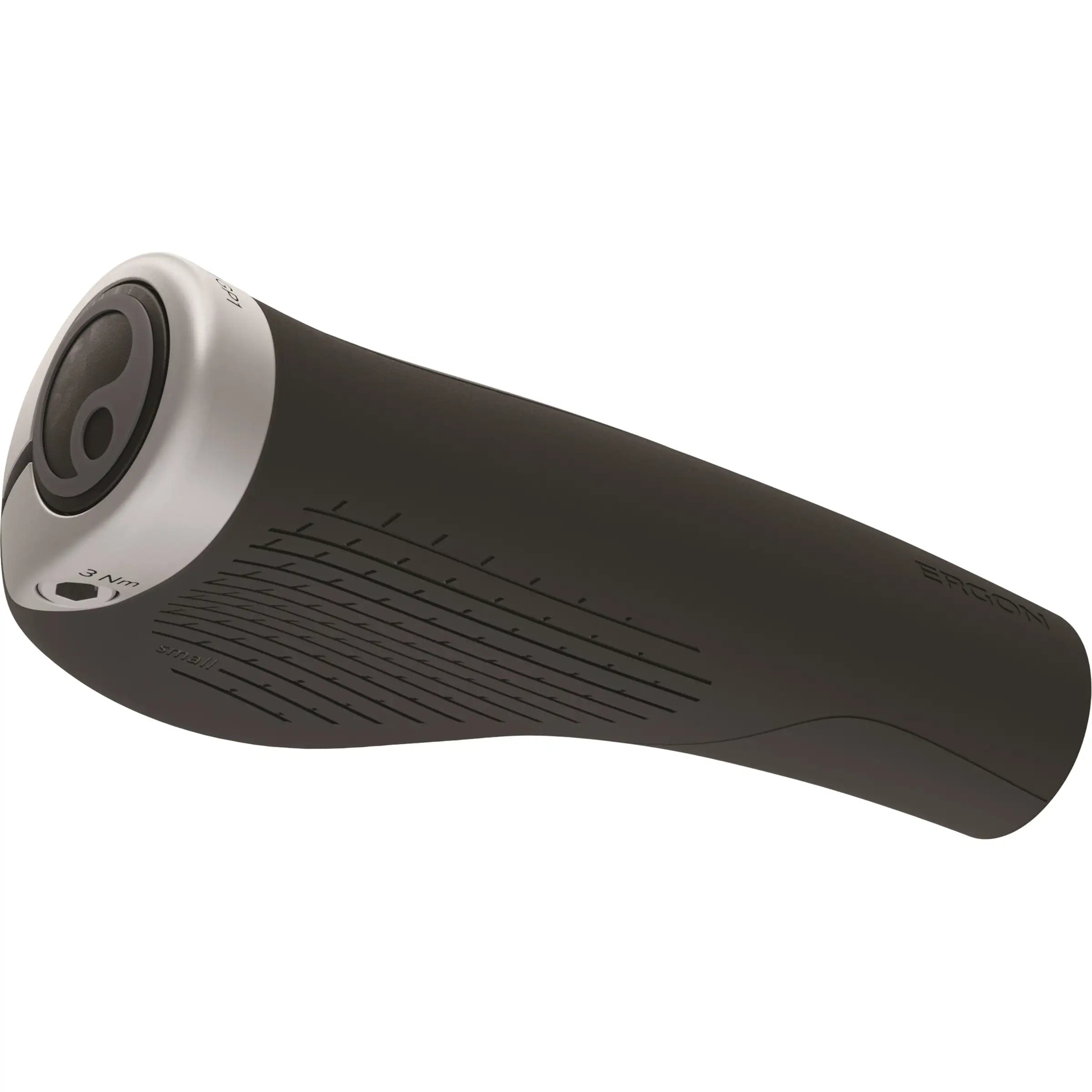 Ergon GP1 Evo handvatten voor fiets, zwart rubber met ergonomisch ontwerp voor comfortabel en stevig grip op de fiets.