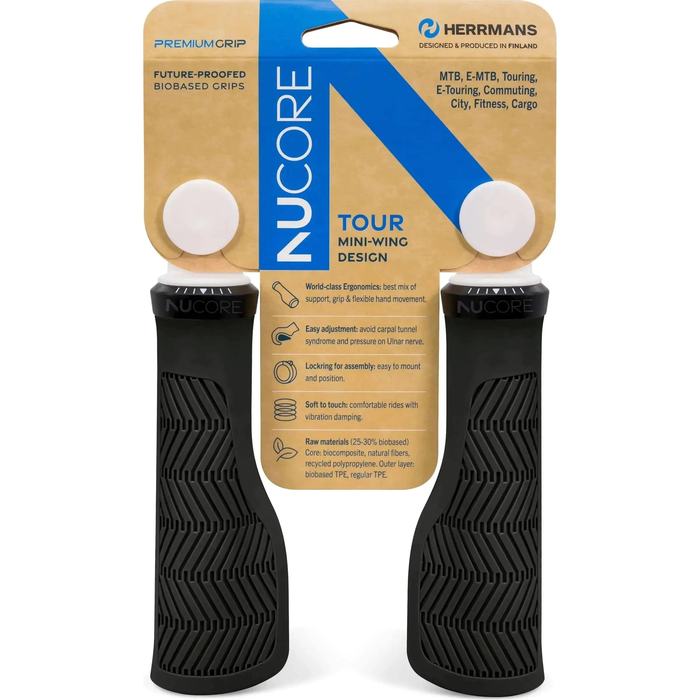 Herrmans Handvatten Nucore Grip Tour Wave 130Mm - Le Coq Wielerartikelen