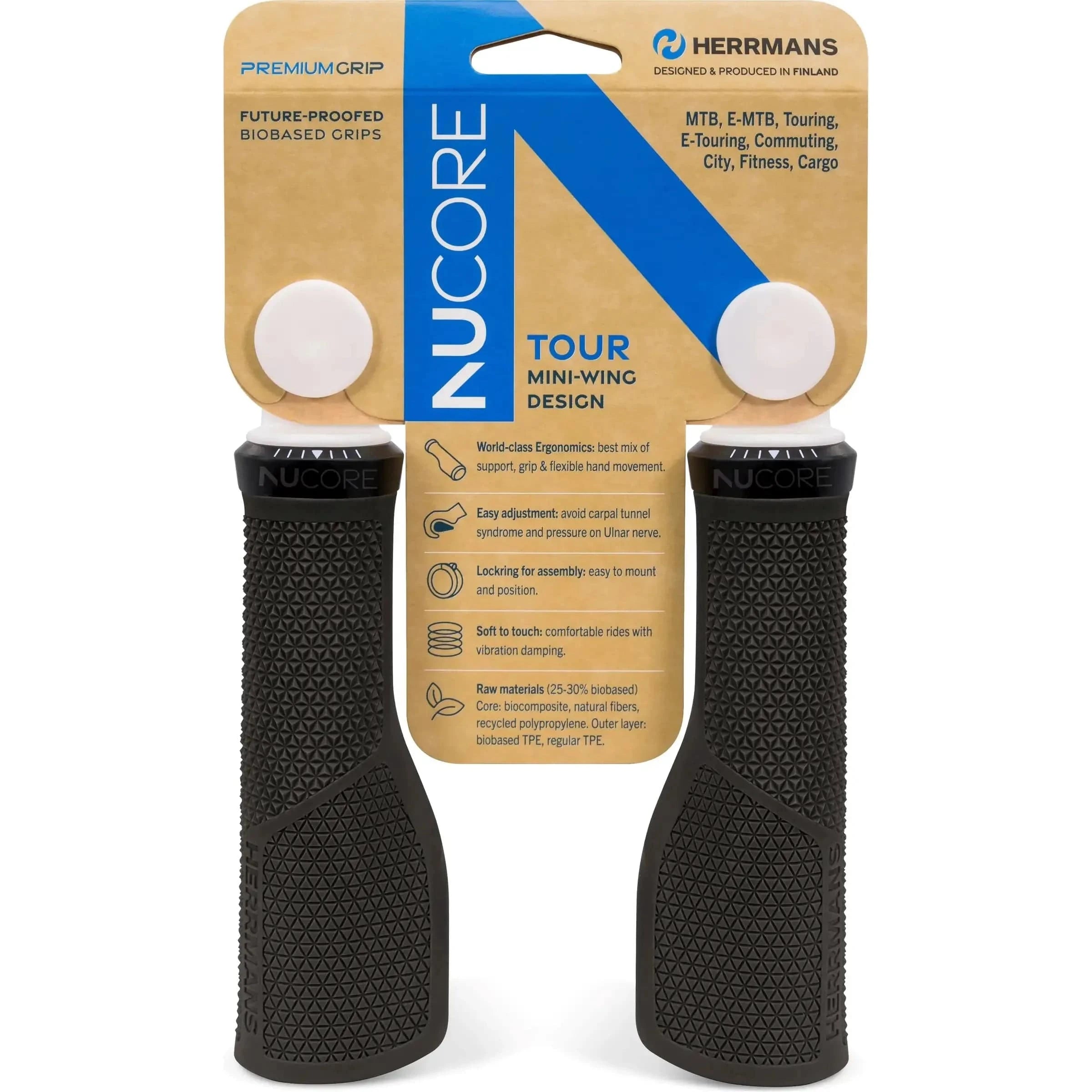 Herrmans Handvatten Nucore Grip Tour Peak 130Mm - Le Coq Wielerartikelen