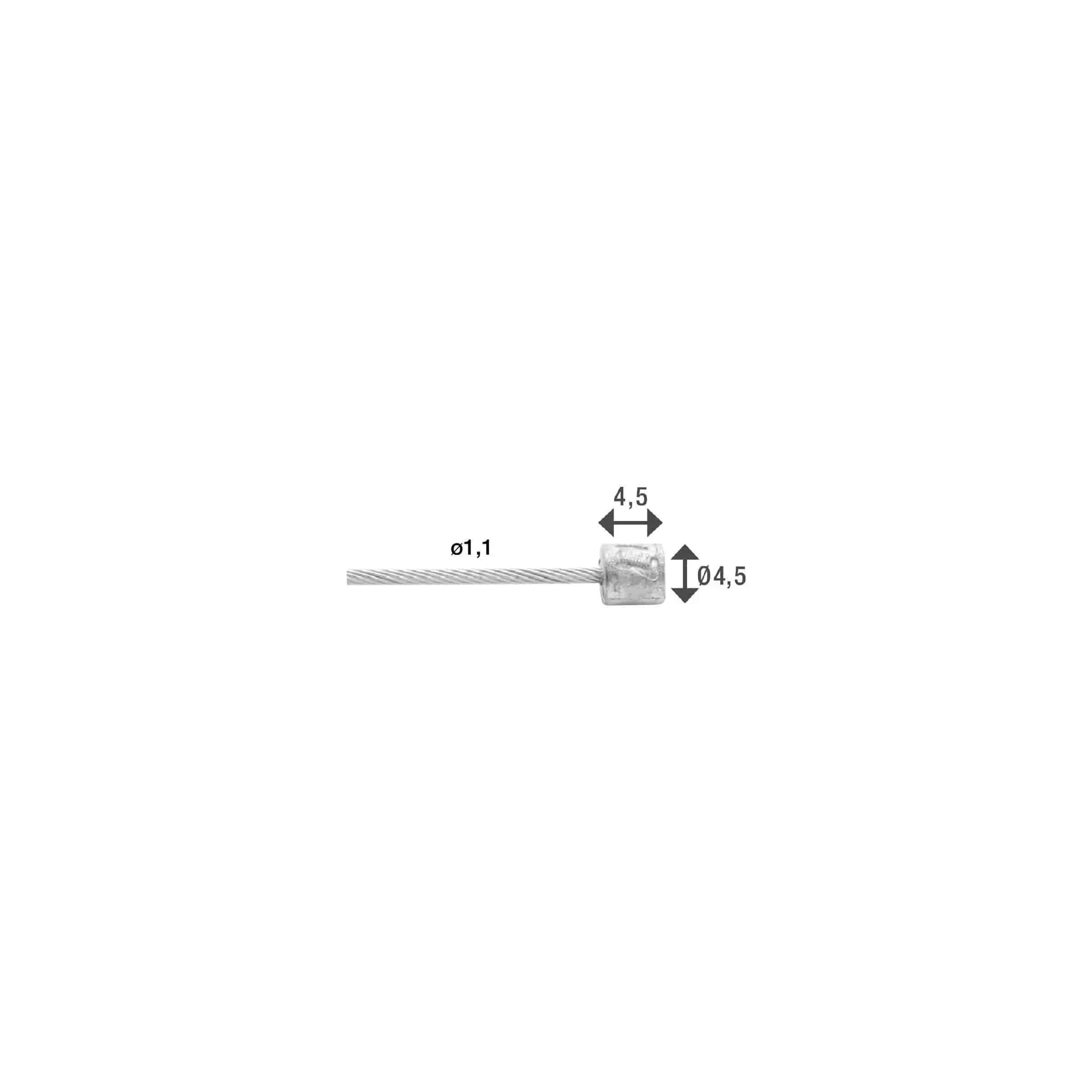 Schakel Binnenkabels Elvedes 2250Mm Rvs Ø1,1Mm Shimano N-Nippel Ø4,5 × 4,5 (100 Stuks) - Le Coq Wielerartikelen