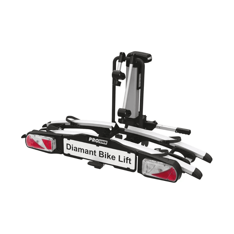 Pro-User Diamant fietsendrager voor elektrische fietsen, trekhaakmontage, stevige en gebruiksvriendelijke fietsendrager.