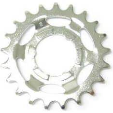Shimano Nexus achtertandwiel in zilver, geschikt voor fiets, zichtbaar in de afbeelding.