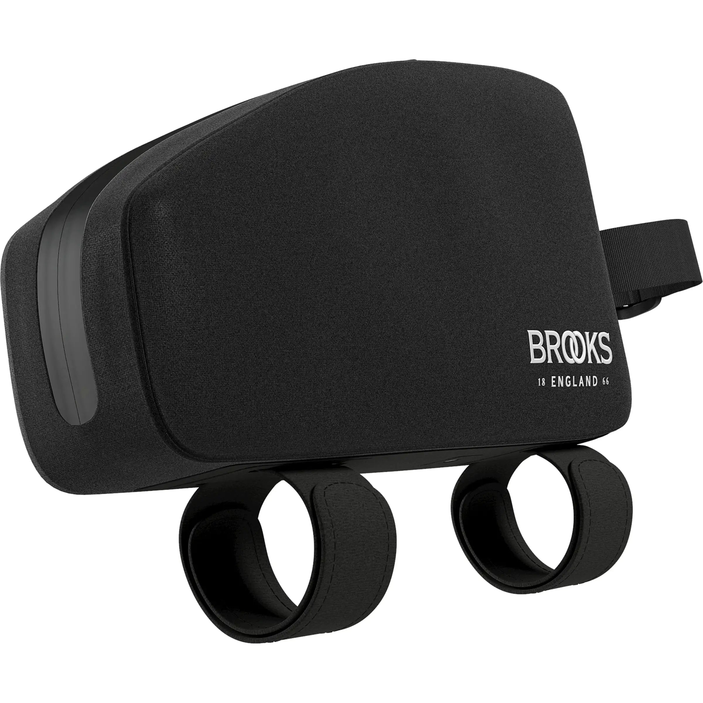 Brooks Frametas Scape top tube tas met bevestigingsbouten, 0,9L, geschikt voor bikepacking en fietsen.