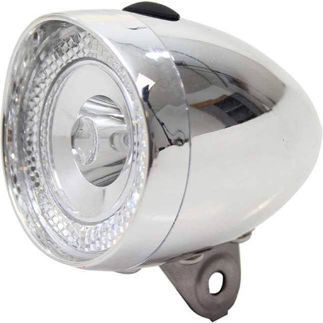 Union Koplamp Un-4955 Retro Mini Batterij Chroom Oem - Le Coq Wielerartikelen