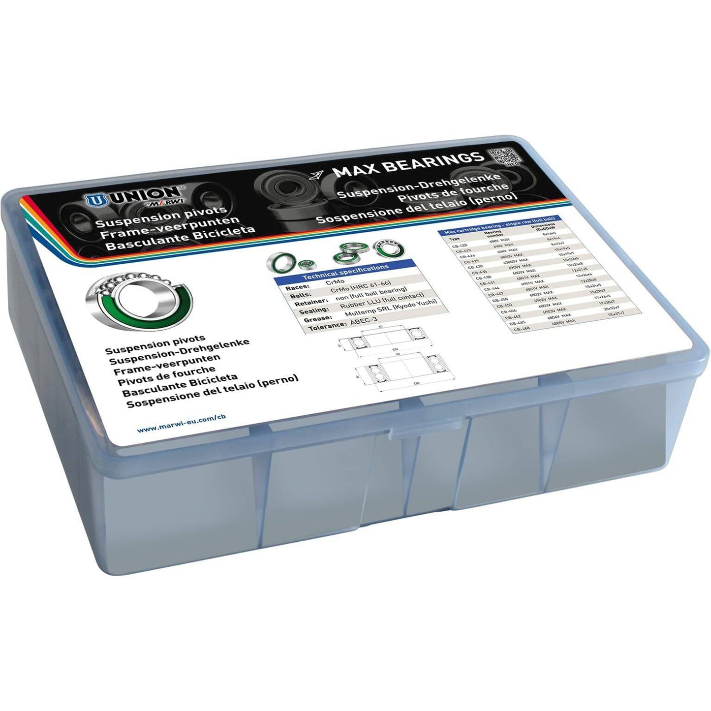 Union Max Kogellager Assortimentsbox - Le Coq Wielerartikelen