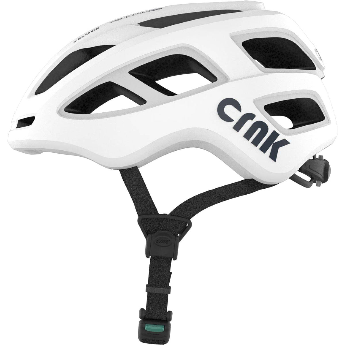 Crnk Veloce E-bike helm met ventilatiegaten en stevige pasvorm, ontworpen voor veilig fietsen op elektrische fietsen.
