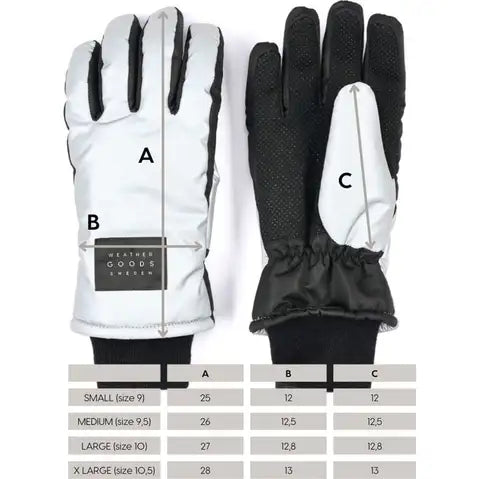 Weathergoods Sweden Luna Silver Gants De Vélo Réfléchissants