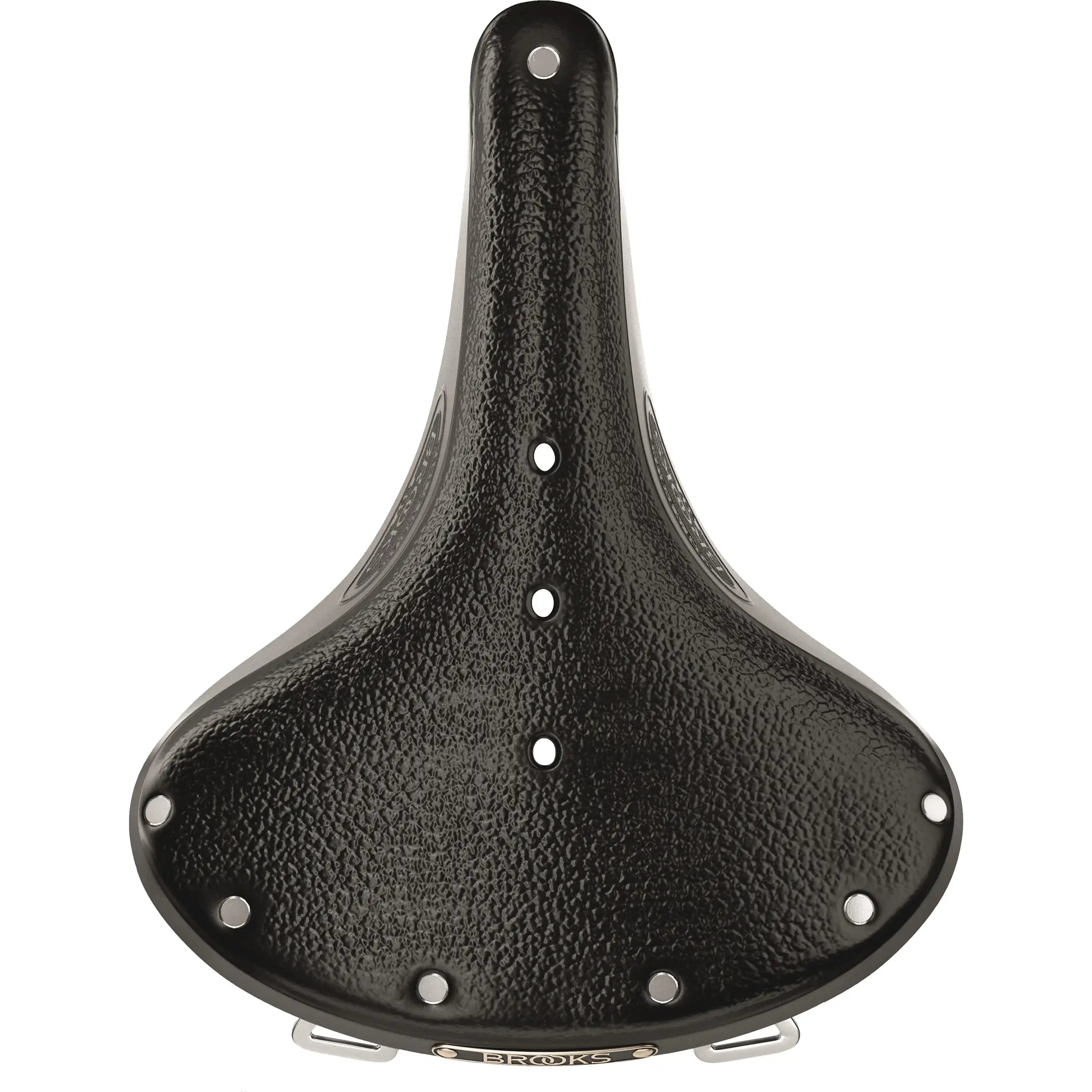 Brooks Fietszadel B67 voor heren, comfortabel stadsfiets en e-bike zadel, gemaakt van hoogwaardig leer, zichtbaar van bovenaf.