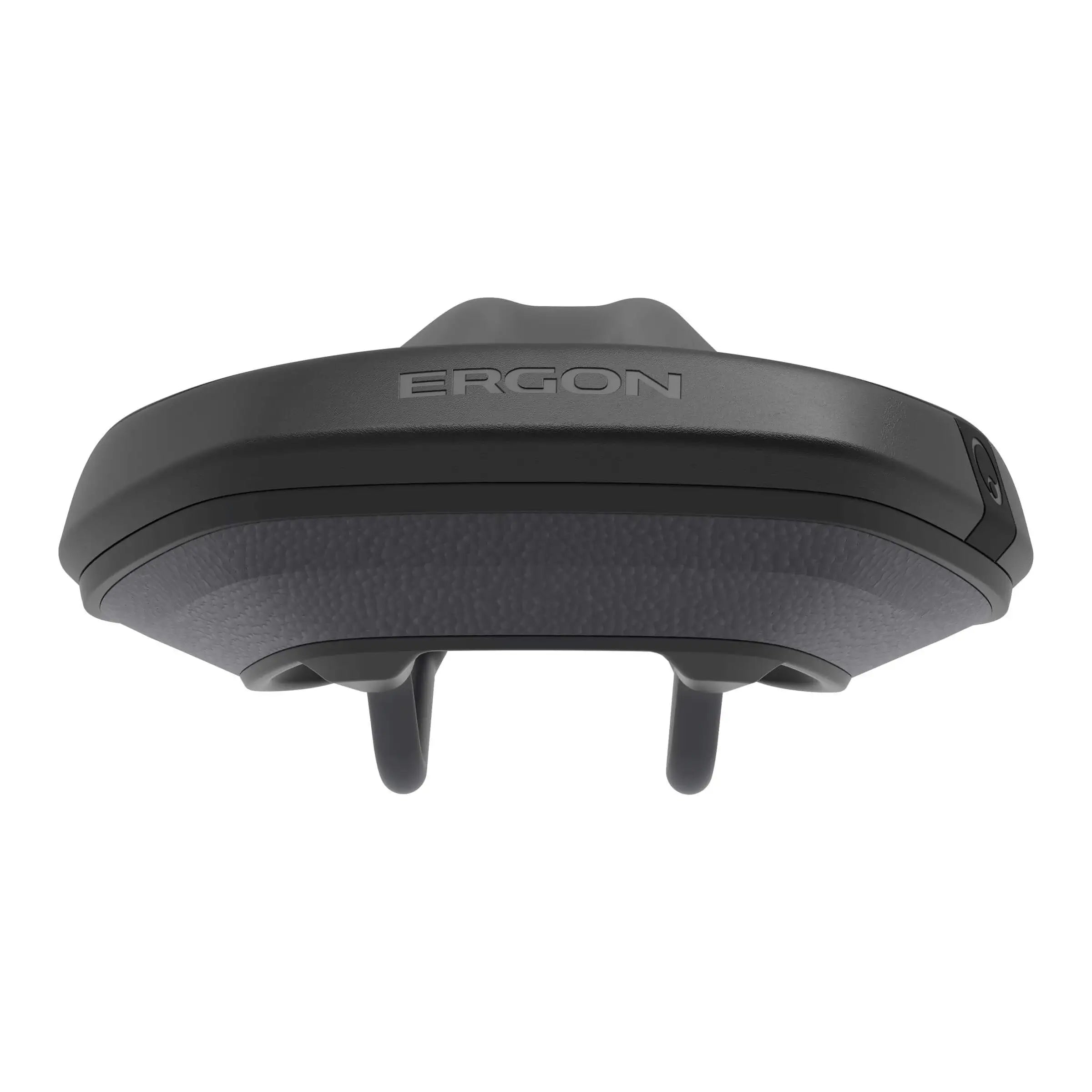Ergon Smc Core dames fietszadel in zwart en grijs voor stadsfietsen en e-bikes, comfortabel en ergonomisch ontworpen.