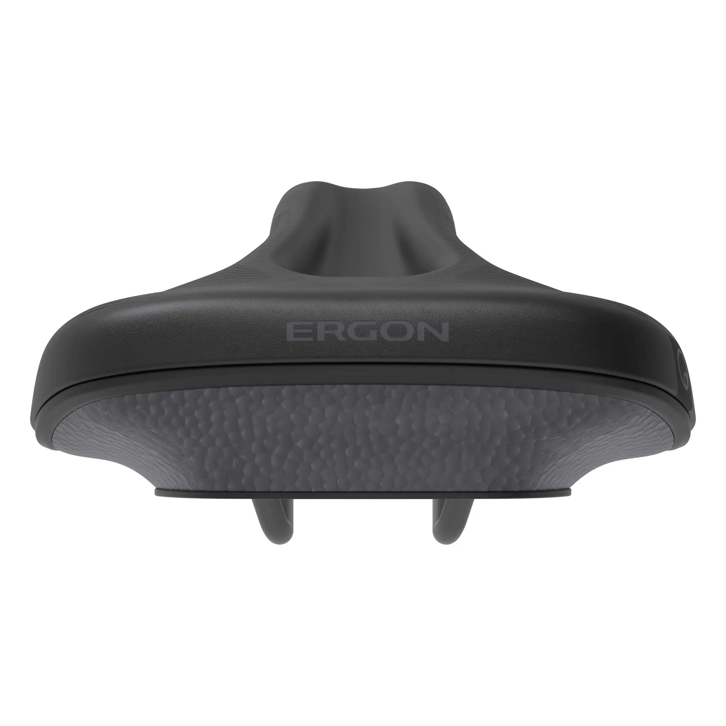 Zwart/grijs Ergon St Core Evo Women fietszadel voor stadsfiets en e-bike, comfortabel en ergonomisch ontworpen.