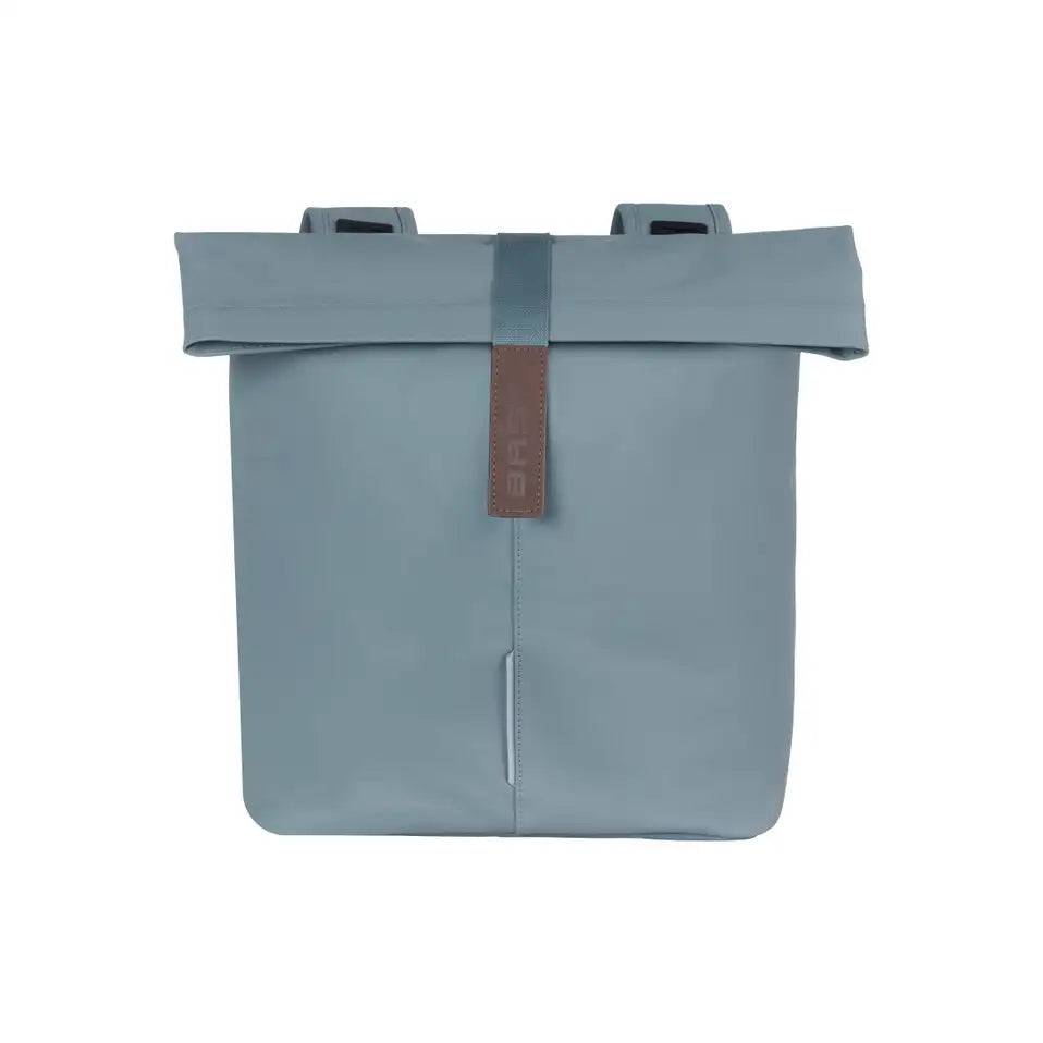 Basil City dubbele fietstas van 28-32 liter in graphite blauw, waterafstotend met reflectie en universele brugmontage