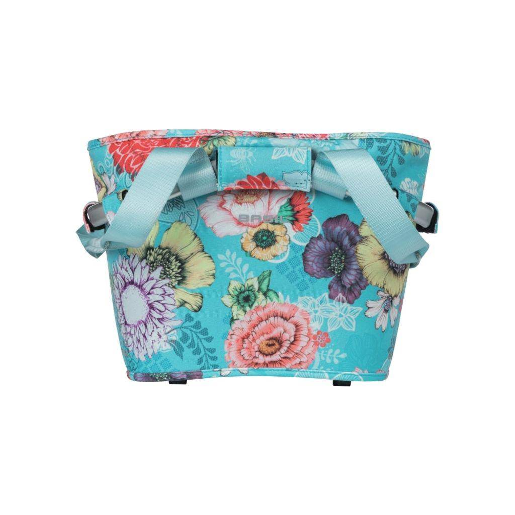 Blauwe Basil Bloom Field Carry All fietskorf met 15 liter capaciteit, 27x37x25 cm, voor voor- en achterfiets.