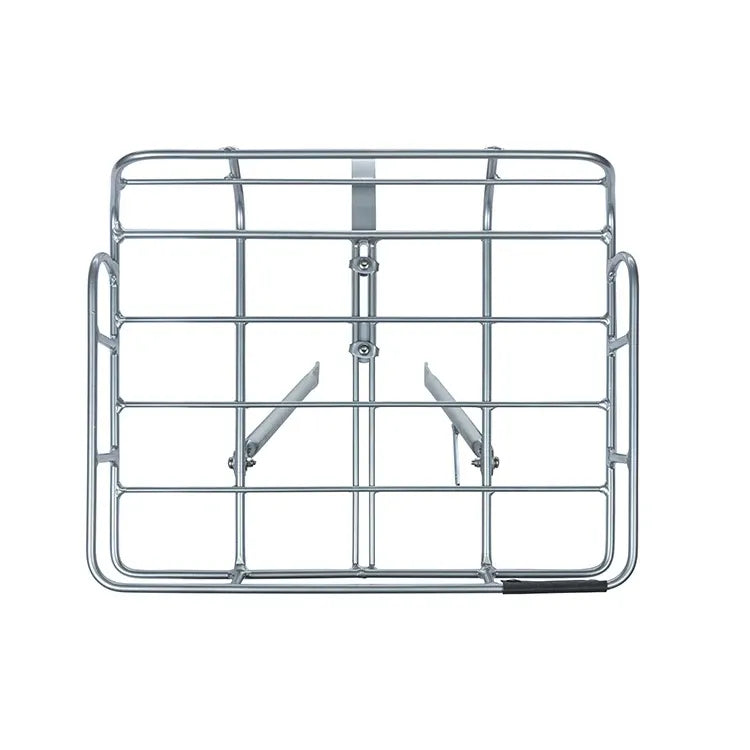 Basil Portland voordrager van chroom, 41x33x51 cm, geschikt voor fietsen met voordragers, stijlvolle en stevige fietsaccessoire