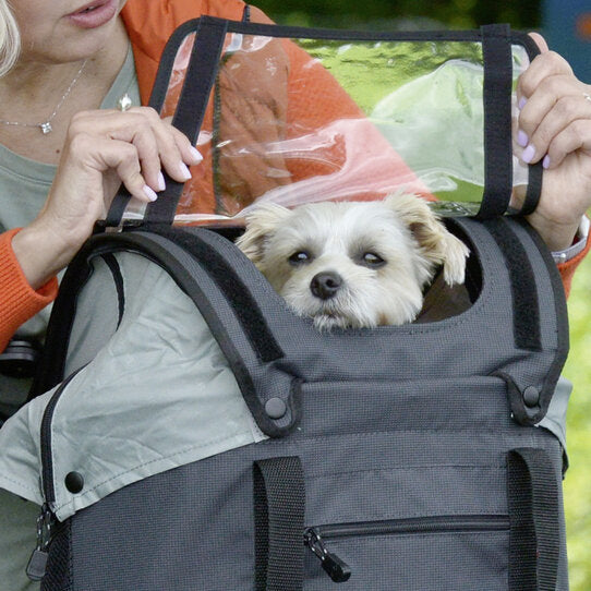 Klickfix Mandtas Doggy Shopper hondenfietsmand in grijs, 24 liter, geschikt voor het vervoeren van honden op de fiets