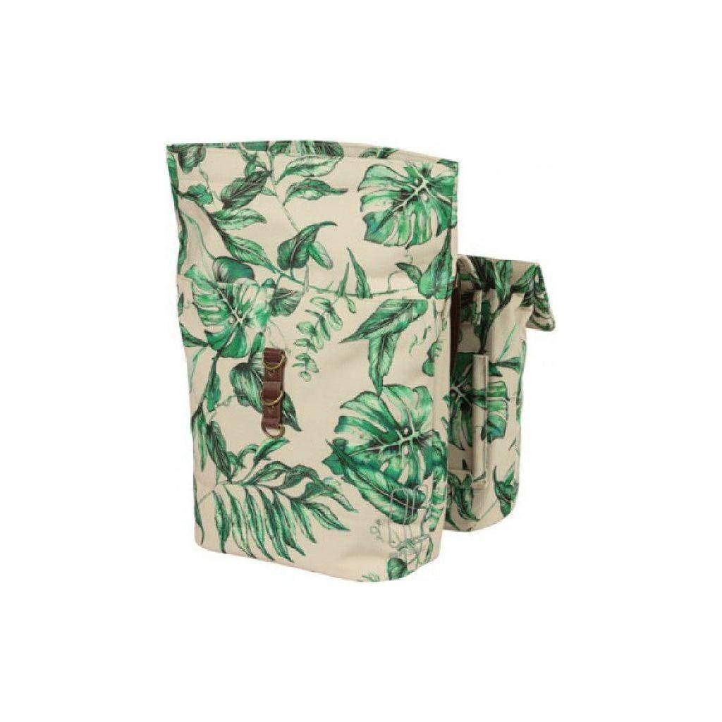 Basil dubbele fietstas Ever-Green in thyme groen, 28-32 liter, 28x16x35 cm, geschikt voor fietsaccessoire en bagage.